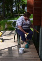 Maalari maalasi taloa...